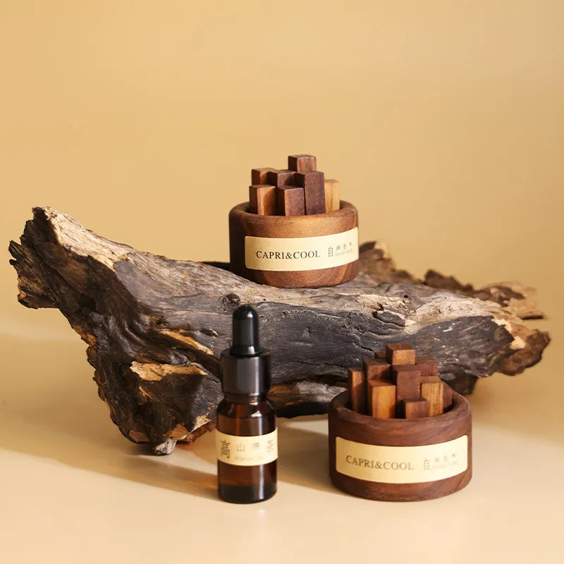 Aceite esencial natural con gotero de vidrio Palos de madera de nogal negro