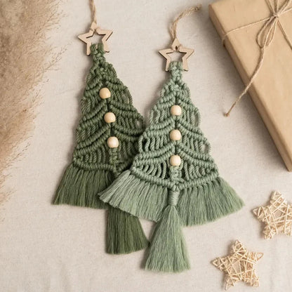 Árbol de Navidad Colgante Tejido  Macramé