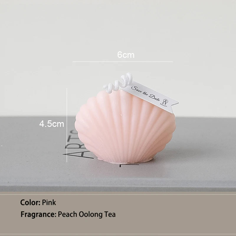 Velas aromáticas perfumadas en forma de concha Velas de cera de soja natural