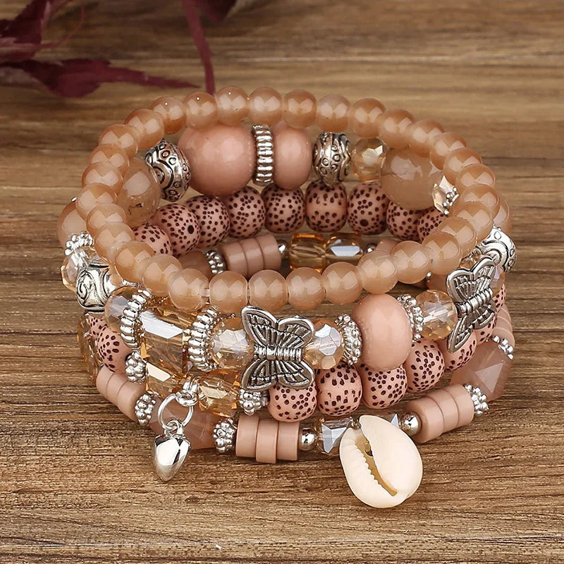 Bohemian Handmade Glasses Bead Bracelet Sets 