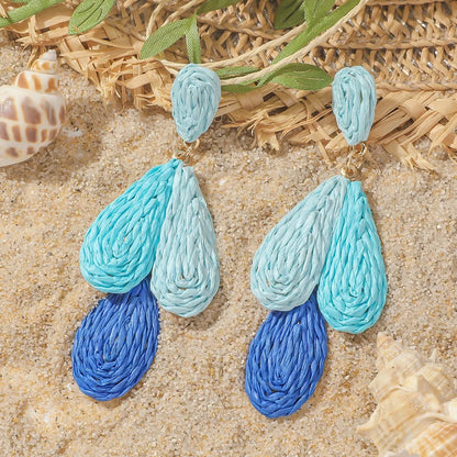 Pendientes colgantes de flores elegantes de Bohemia