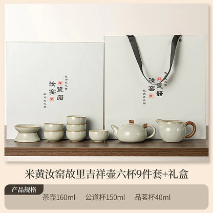 Juego de tazas y tetera de cerámica de lujo floral