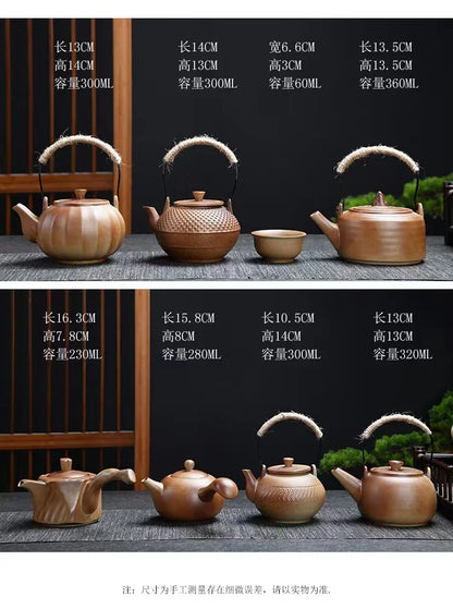 Olla de viga de elevación de cerámica gruesa estilo japonés y accesorios