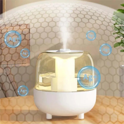 Humidificador de aire Difusor de aroma de aceites esenciales Boquilla doble y luz LED