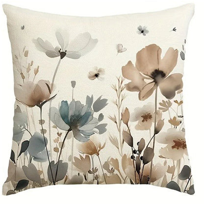 Funda de almohada decorativa para el hogar, diseño de patrón de pájaro, flor y planta, suave y cómoda