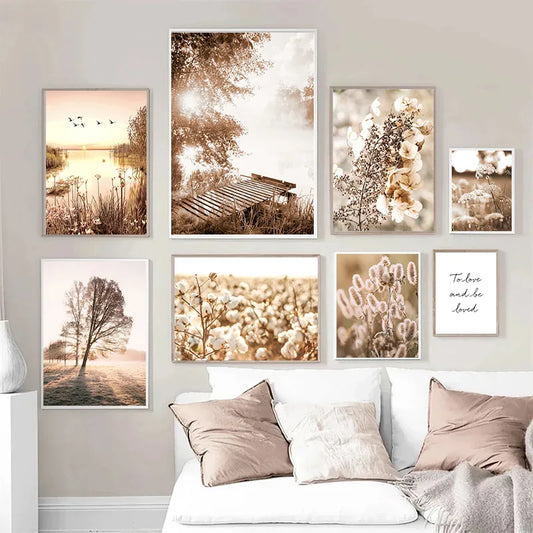 Modern Autumn Landscape Canvas Painting 