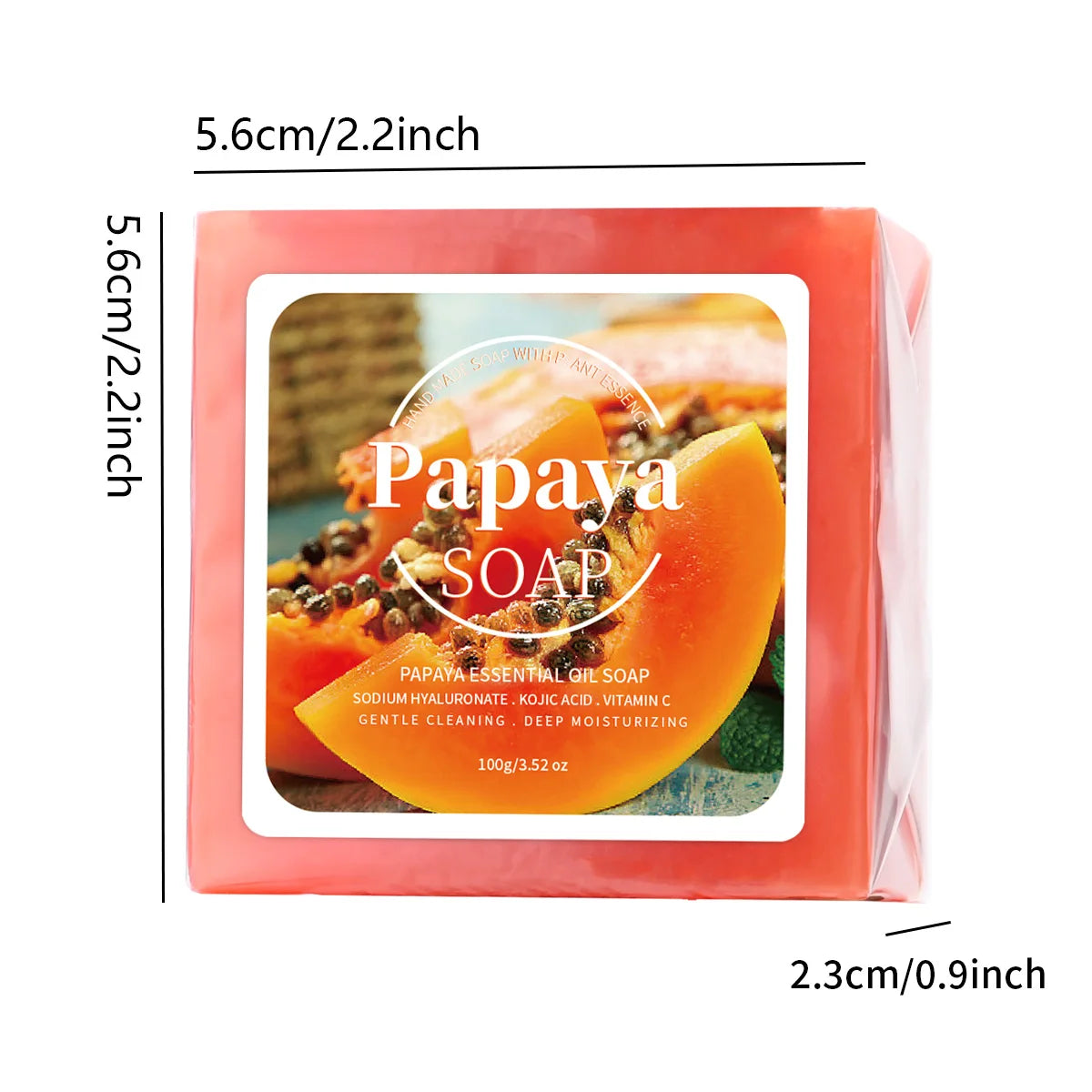 Jabón 100g B+ Extracto de papaya, nutritivo hecho a mano, limpieza profunda de la piel