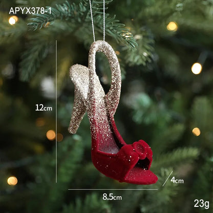 Colgantes navideños creativos rojo vino