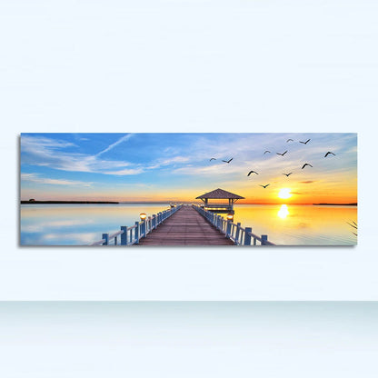 Panoramic natural landscape painting on canvas