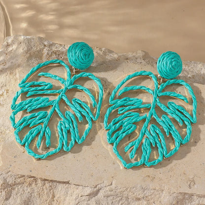 Pendientes colgantes de flores elegantes de Bohemia