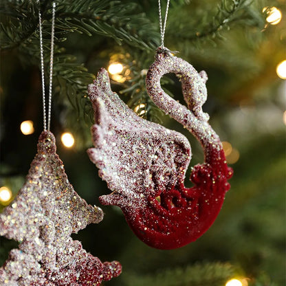 Colgantes navideños creativos rojo vino