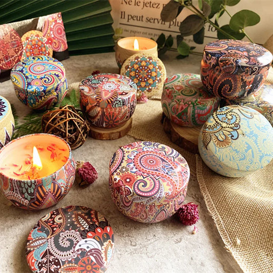 vela de aromaterapia vegetal Violeta, menta, uva aromática