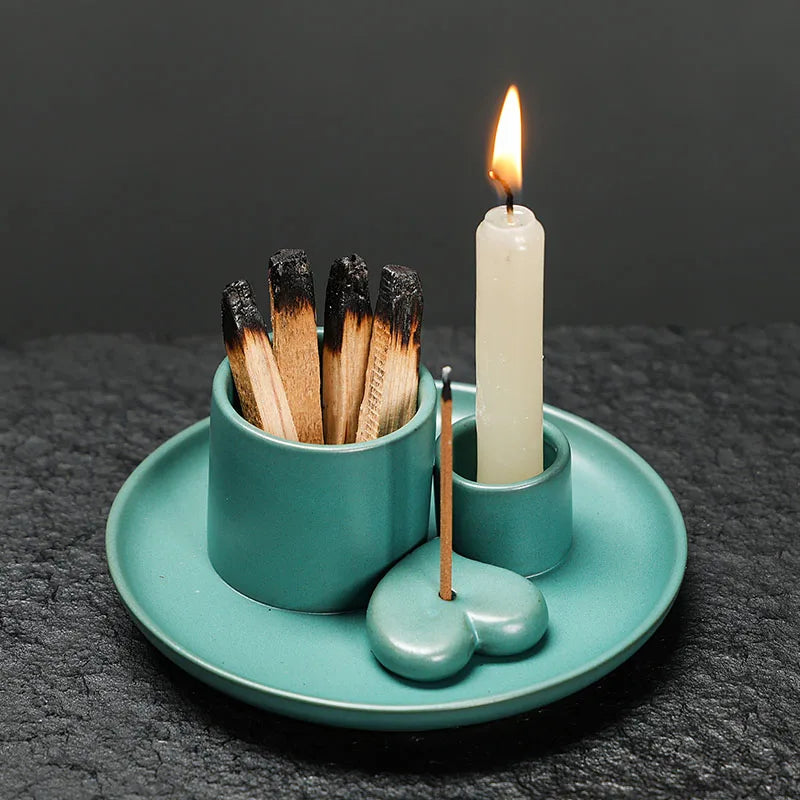 Juego de quemadores de incienso de cerámica de 1 pieza - multifuncional