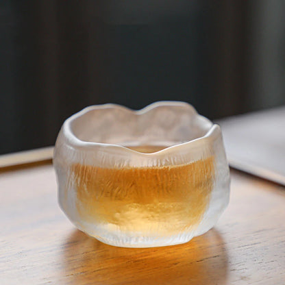 Taza de té de pétalos de estilo japonés hecha a mano