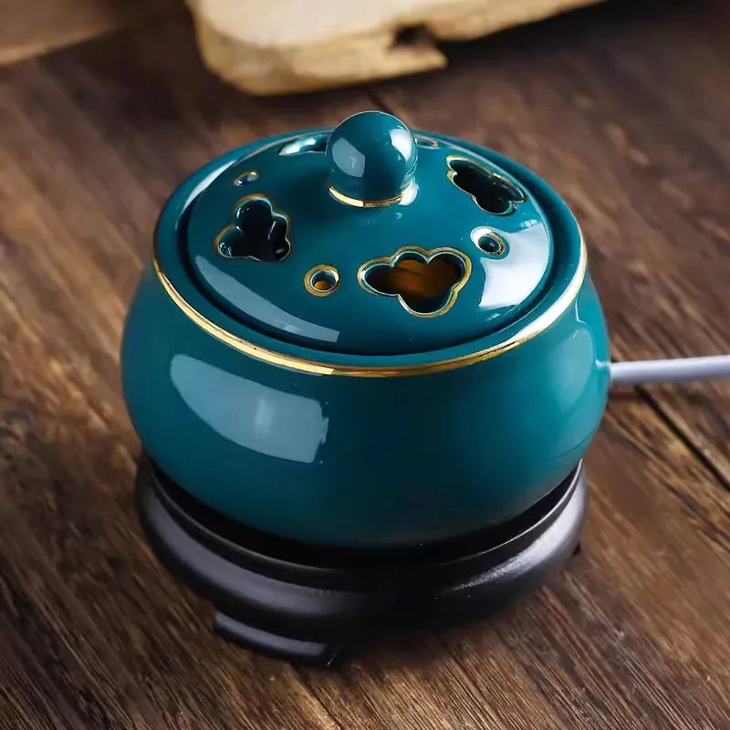 Quemador de incienso eléctrico azul