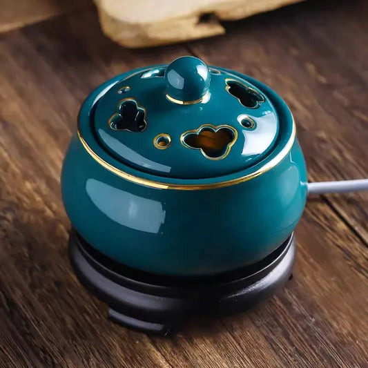 Quemador de incienso eléctrico azul