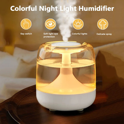 Humidificador 650 ml / Difusor de aroma con luces nocturnas coloridas