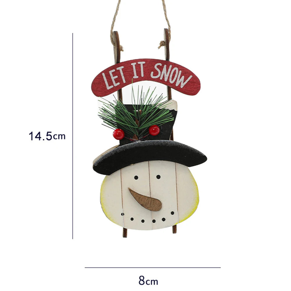 Madera retro Feliz Navidad Decoración de árbol