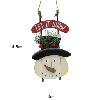 Madera retro Feliz Navidad Decoración de árbol