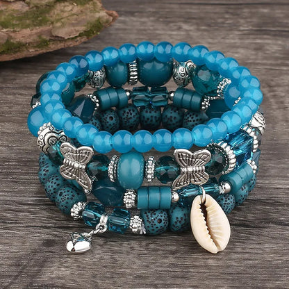 Bohemian Handmade Glasses Bead Bracelet Sets 