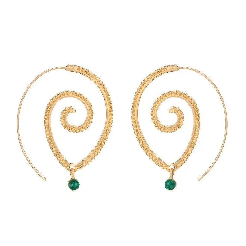 Pendientes colgantes en forma de círculo estilo bohemio