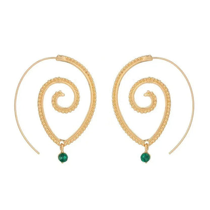 Pendientes colgantes en forma de círculo estilo bohemio