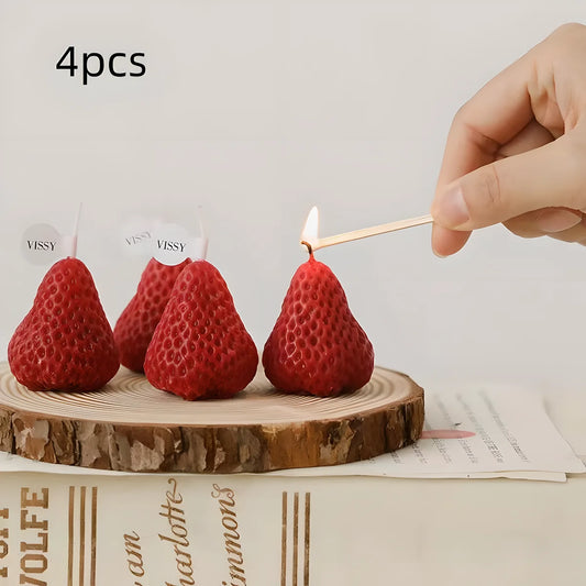 Velas fresas en miniatura perfumadas