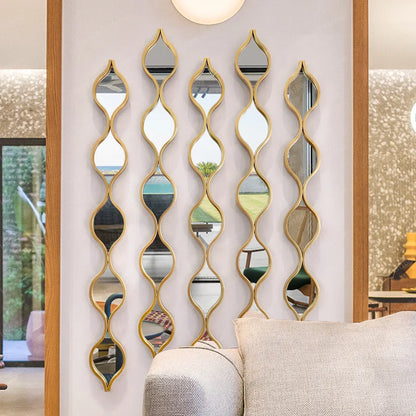 Espejo de pared de hierro forjado gota de agua