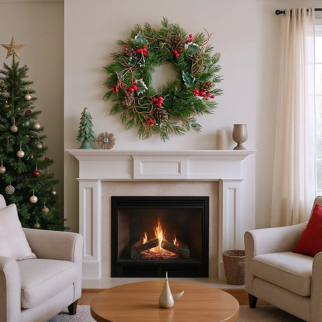 Guirnalda navideñas de bayas rojas