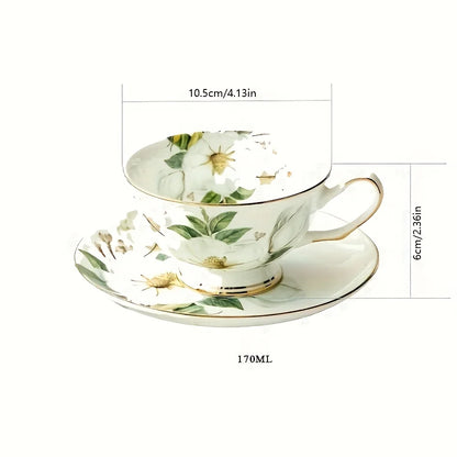 Taza de té de camelia de cerámica de 5,7 oz