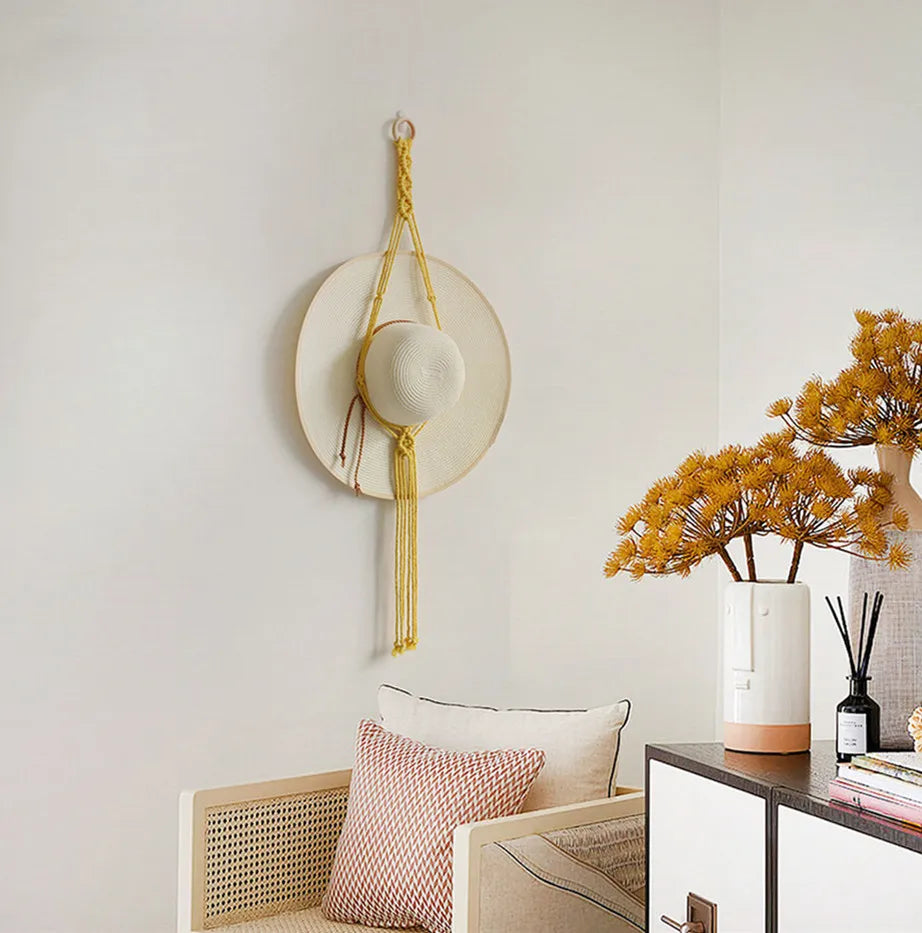 Tapiz de macramé colgante