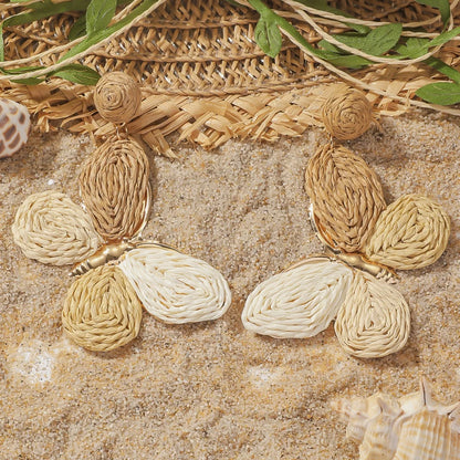 Pendientes colgantes de flores elegantes de Bohemia