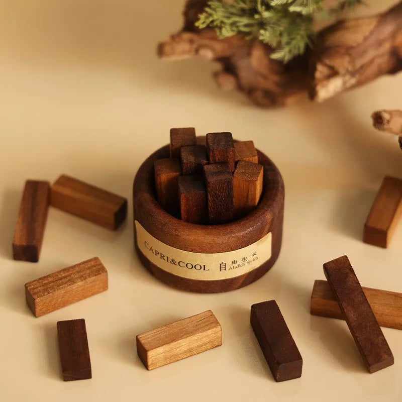 Aceite esencial natural con gotero de vidrio Palos de madera de nogal negro