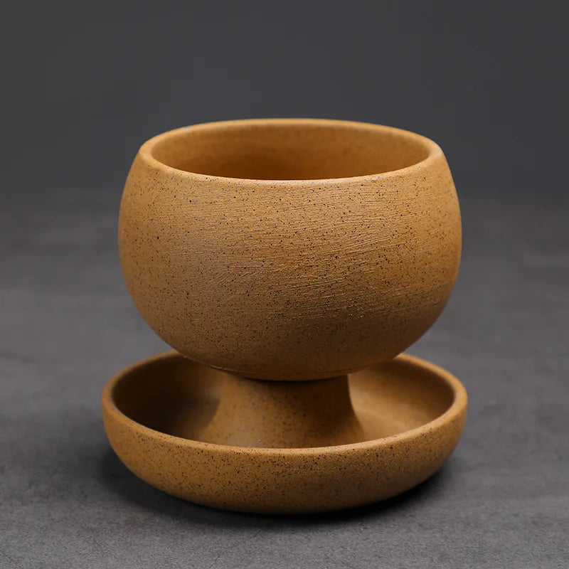 Taza de té y café creativa y platillo cerámica vintage