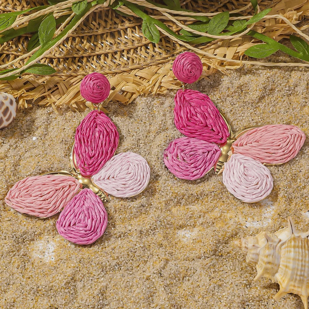 Pendientes colgantes de flores elegantes de Bohemia