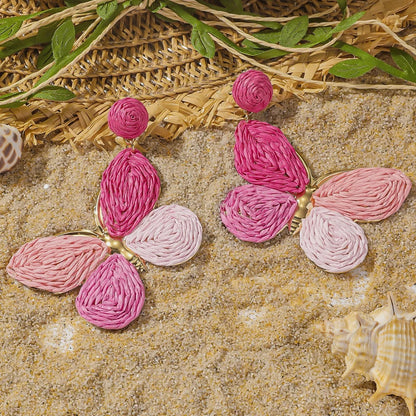 Pendientes colgantes de flores elegantes de Bohemia