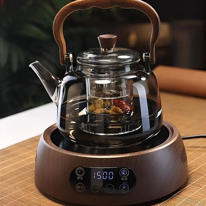 Olla de cerámica eléctrica con mango de vidrio - ideal para preparar té y calentar agua