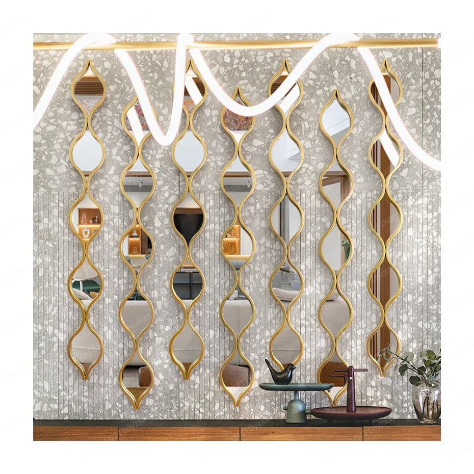 Espejo de pared de hierro forjado gota de agua