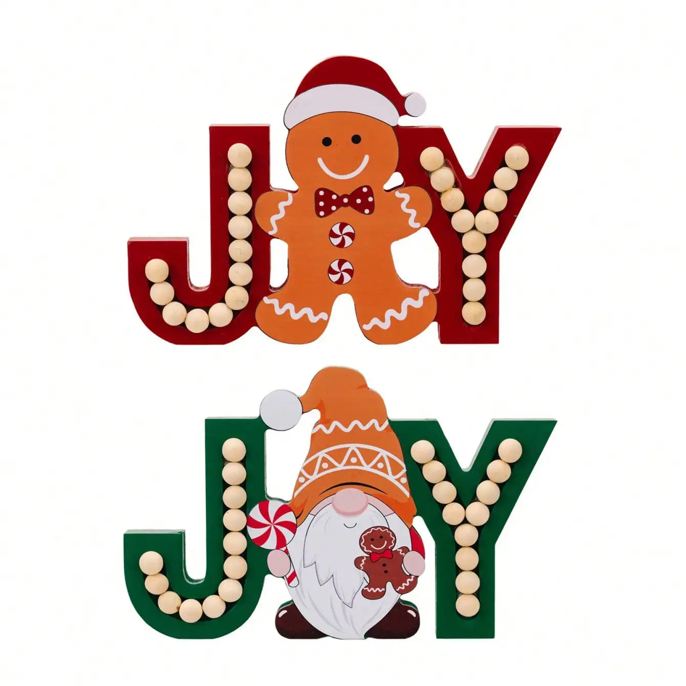 Gingerbread Man Wooden Ornament JOY
