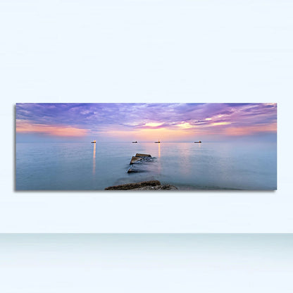 Panoramic natural landscape painting on canvas