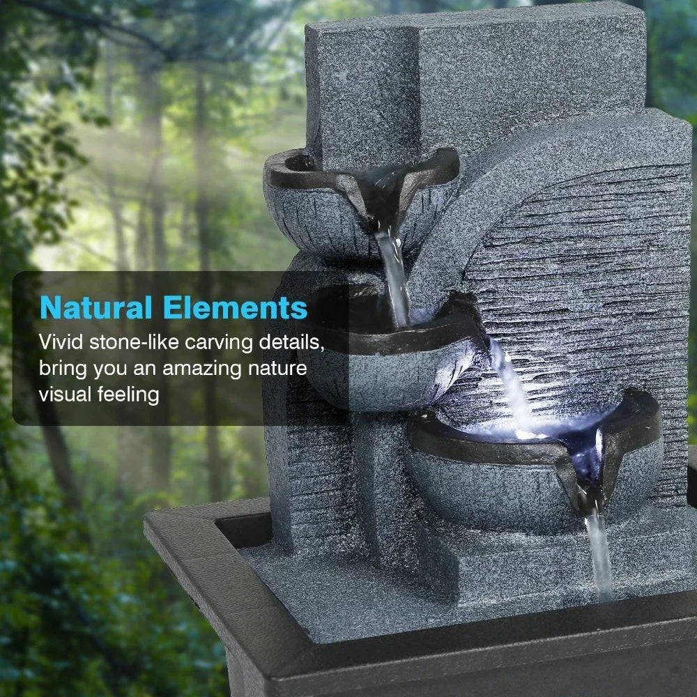 Fuente de agua Fengshui simple con bola geomántica