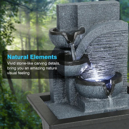 Fuente de agua Fengshui simple con bola geomántica