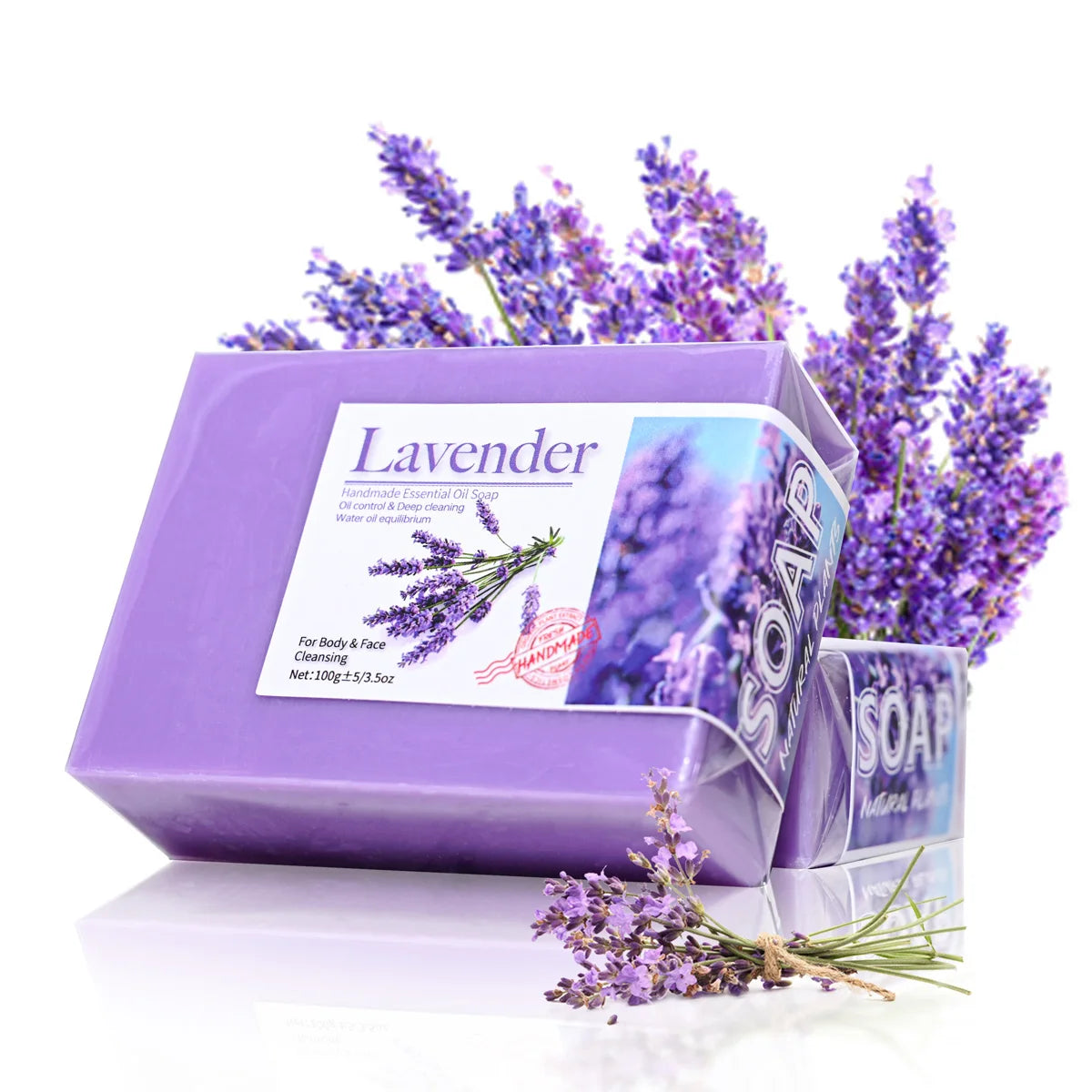 Jabón de aceite esencial de lavanda orgánico natural Jabón hecho a mano