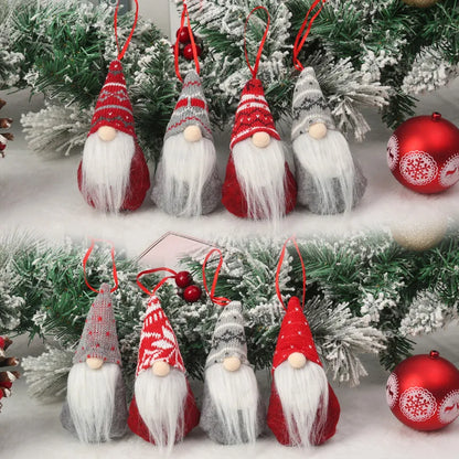 Gnomos sin rostro de decoración del árbol de Navidad