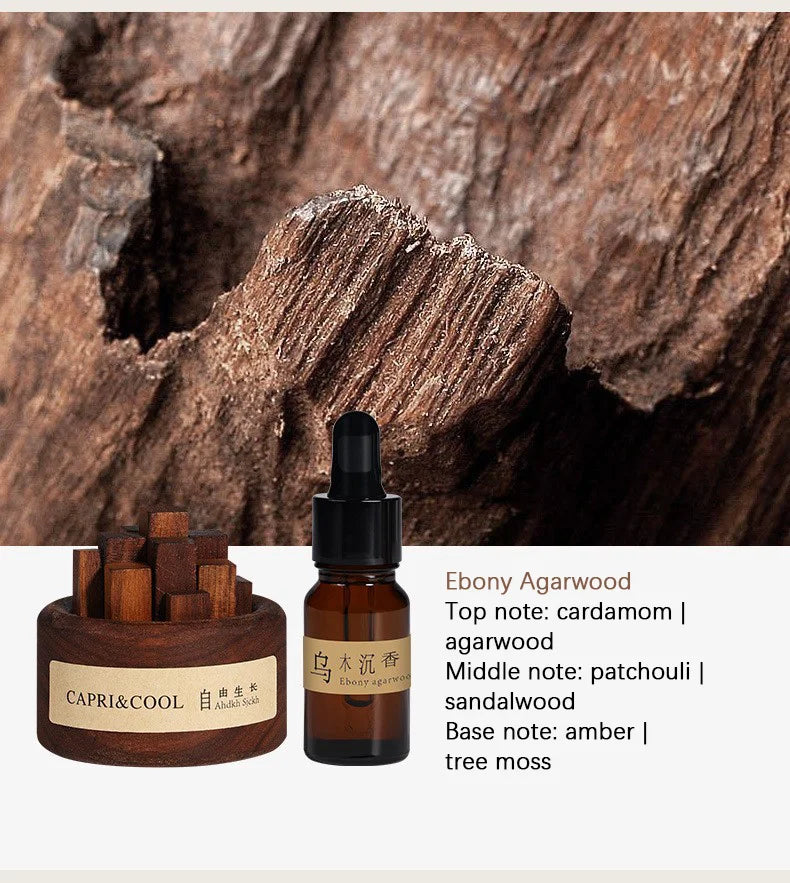 Aceite esencial natural con gotero de vidrio Palos de madera de nogal negro