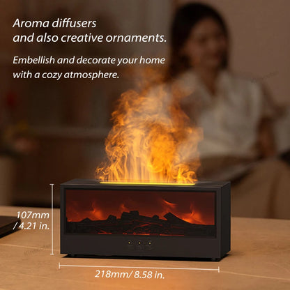 Humidificador chimenea Difusor de aceites esenciales con luz LED y control remoto