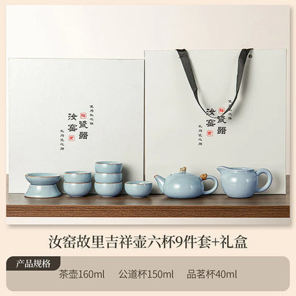 Juego de tazas y tetera de cerámica de lujo floral