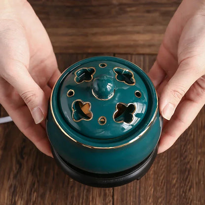 Quemador de incienso eléctrico azul