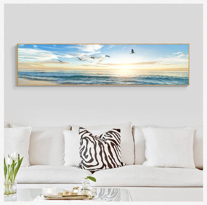 Panoramic natural landscape painting on canvas