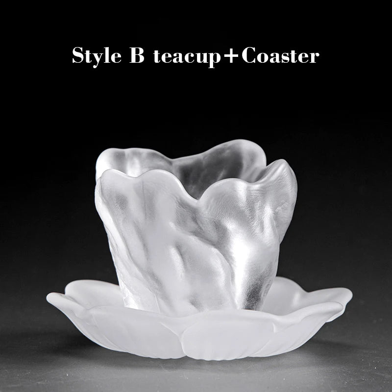 Taza de té de pétalos de estilo japonés hecha a mano